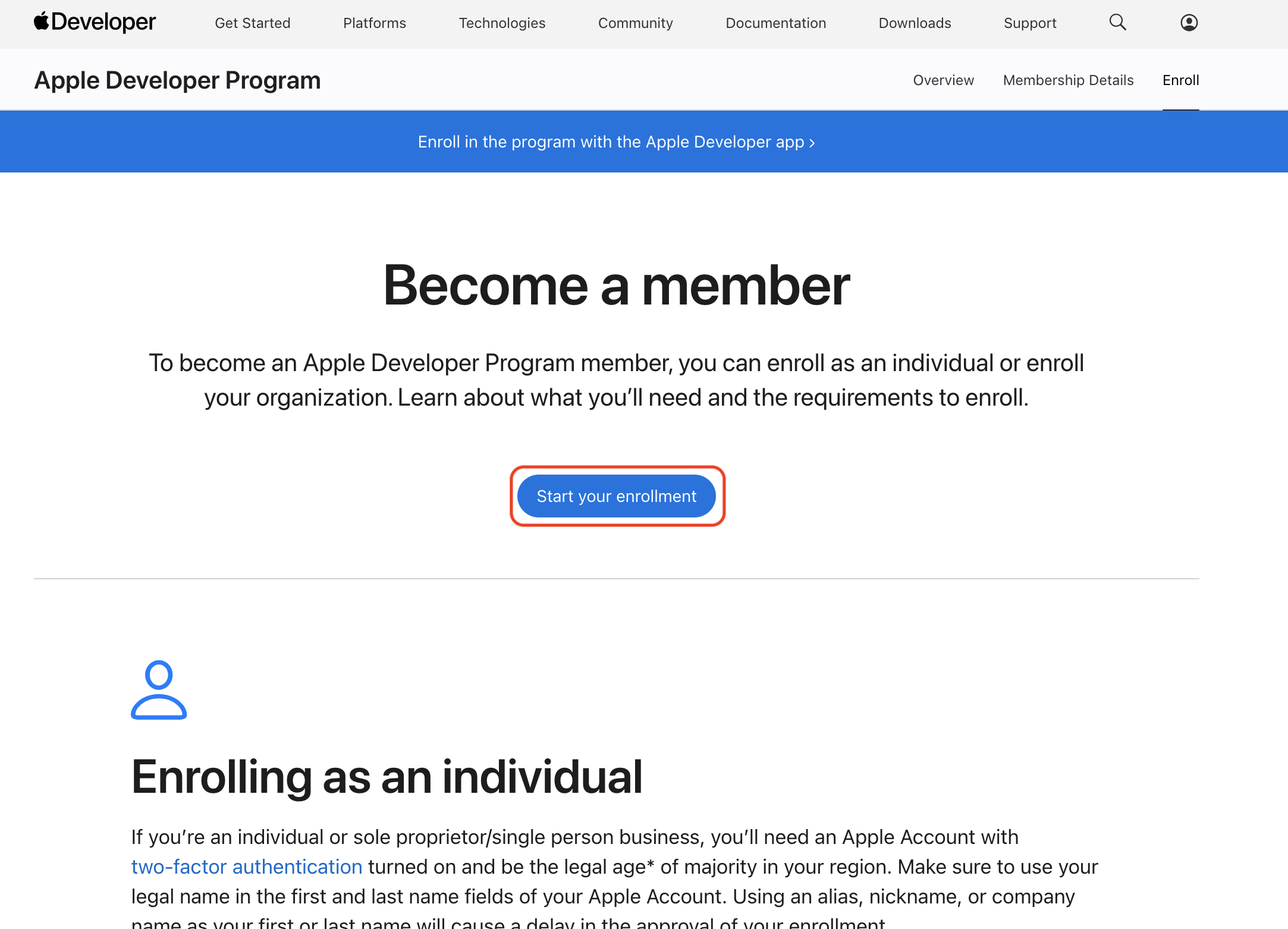 Apple Developer Program Enrollment